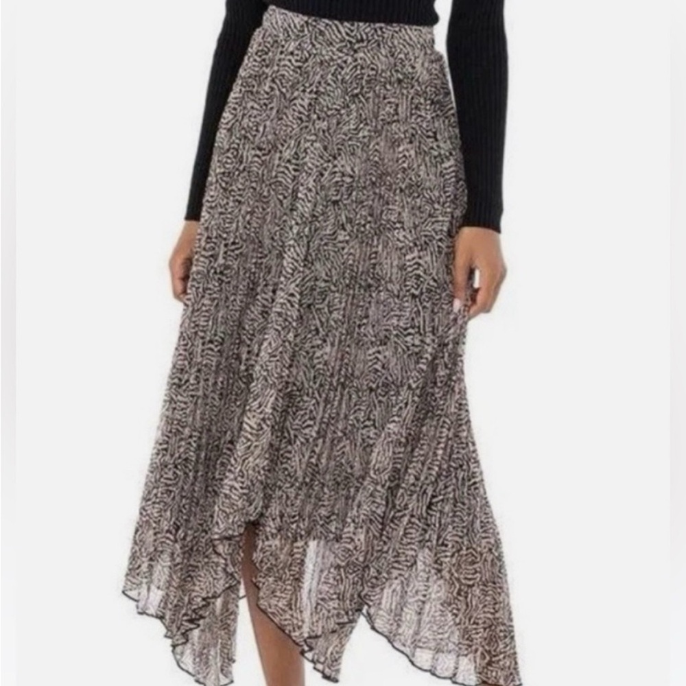 Astr Black and White Midi Skirt